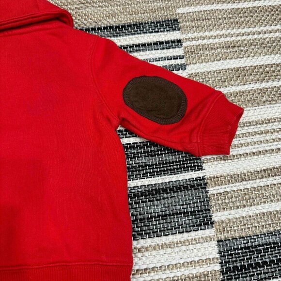 Janie And Jack Boys Sweatshirt Cozy Shawl Collar Pullover Holiday Red 3-6 Months - Picture 6 of 9